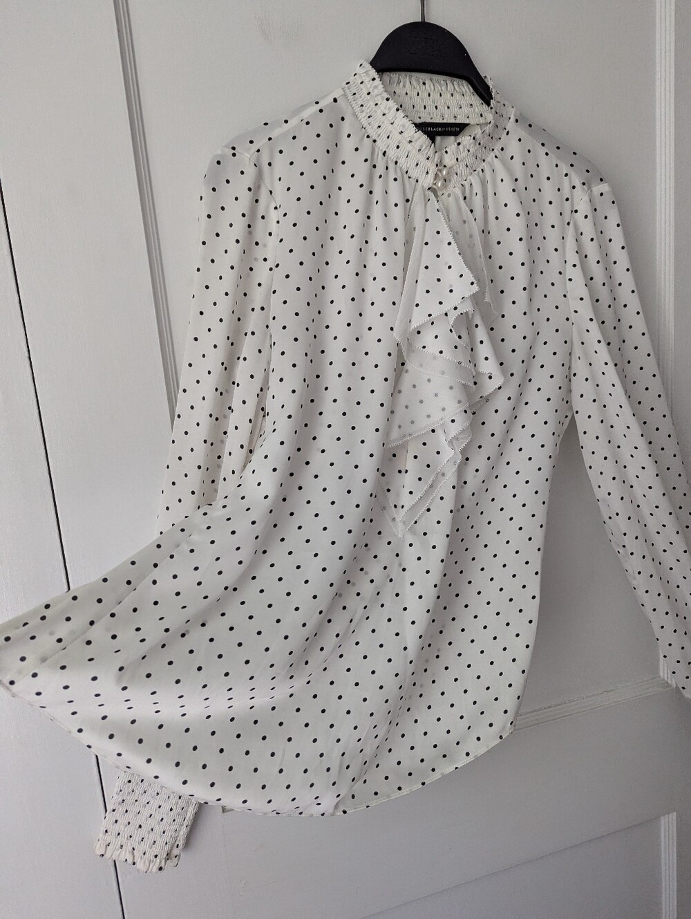 White House Black Market Office Siren Polka Dot Blouse Size 6 - Picture 6 of 10